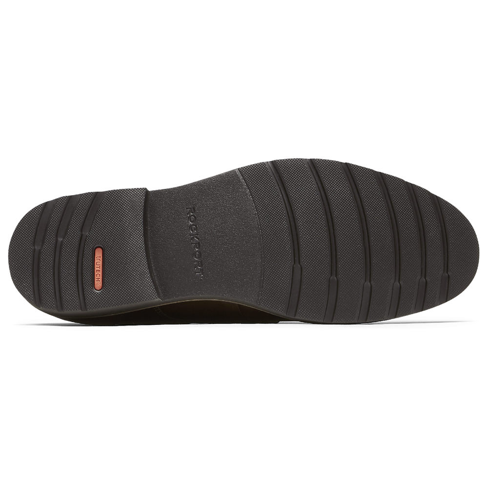 Oksfordki Rockport Męskie Ciemny Brązowe - Sharp & Ready 2 Plain Toe - GI8076539